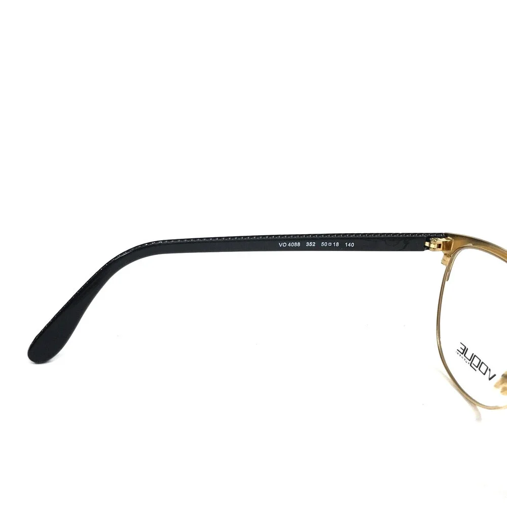 Vogue Eyeglasses Frames VO4088 352 Black Gold Cat Eye Full Rim 50-18-140